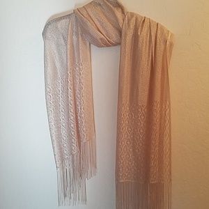 Tan/Cream Sparkly Shawl